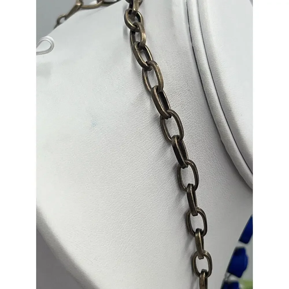 J. Crew Bright‎ Blue Brûlée Faceted Bezel Set Collar Rhinestone Necklace